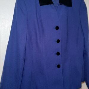 Amanda Smith Royal Blue Suit, Blazer with Black Buttons And Skirt